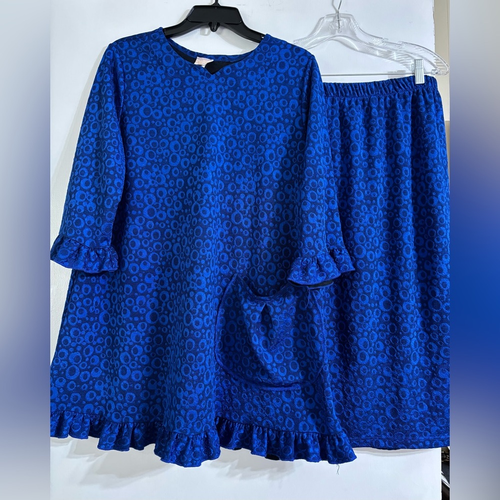 Zadie B’s royal blue leopard skirt set
